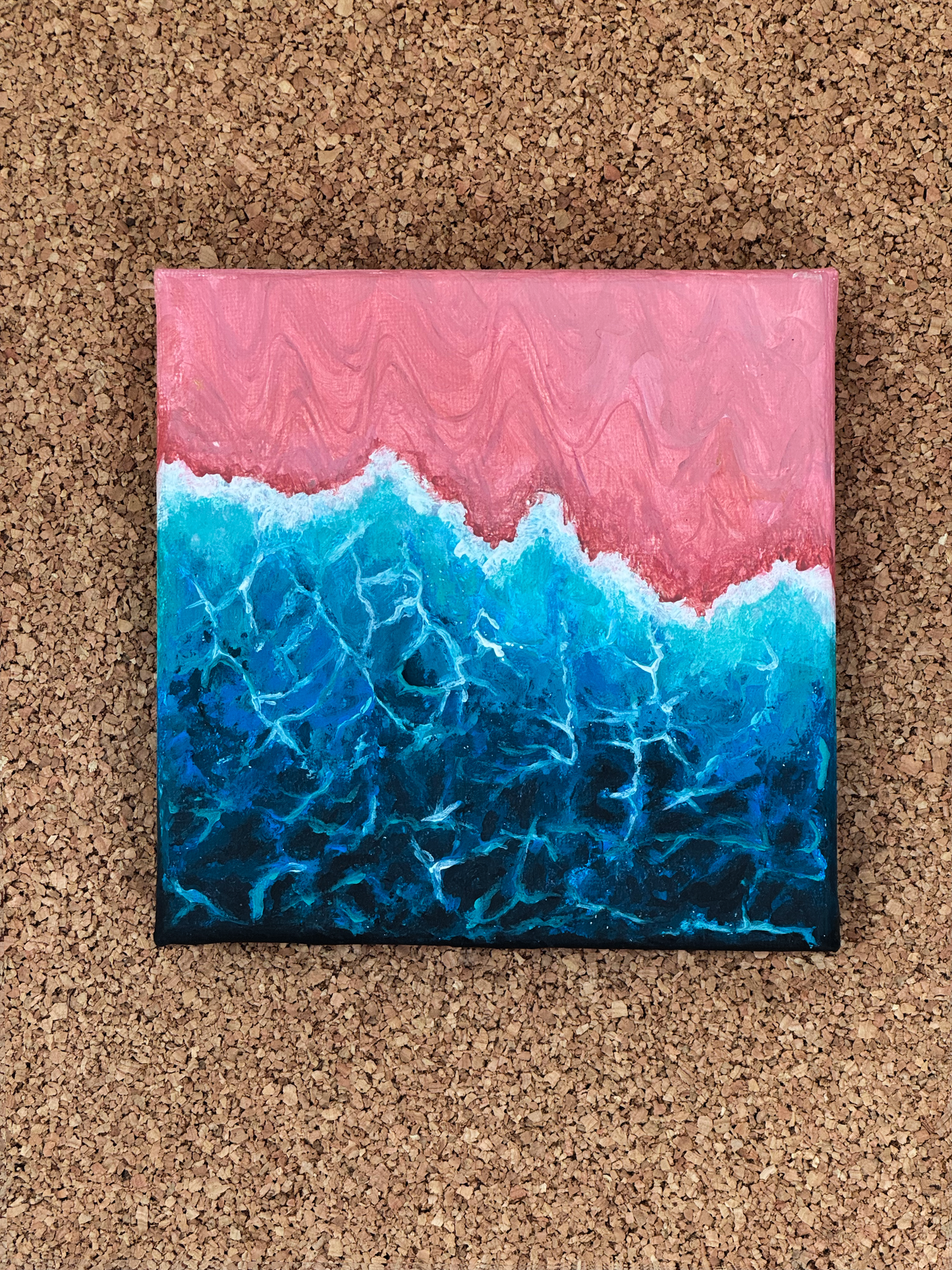 Original "Blaues Meer - Rosa Strand"