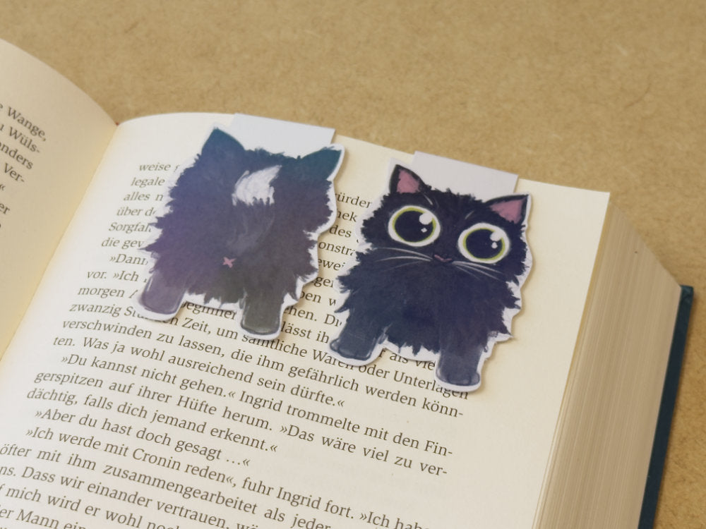 Magnetlesezeichen „Black Cat“