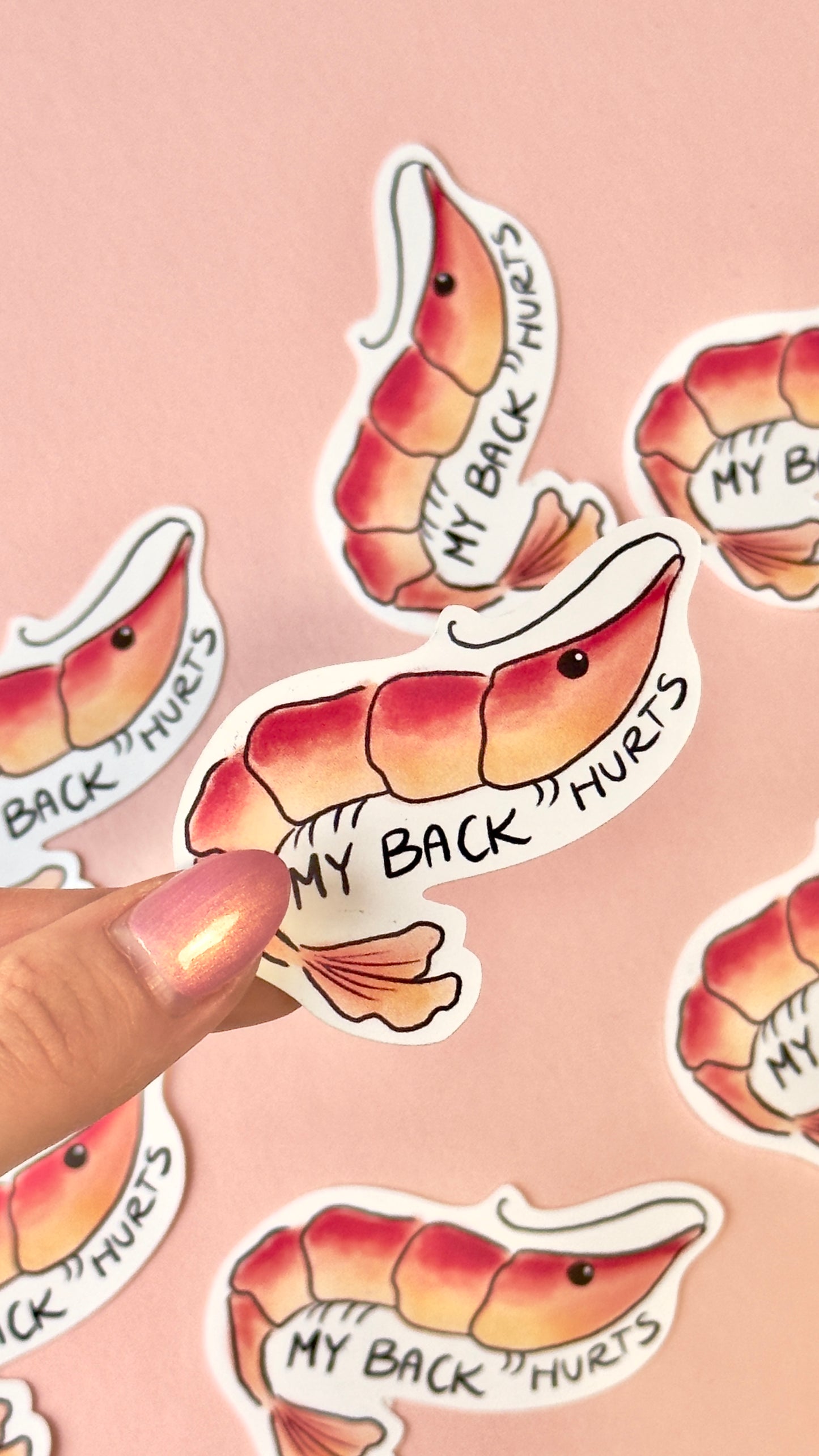 Sticker "Shrimp - My back hurts"