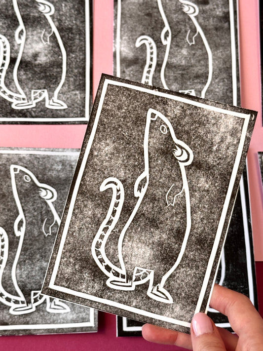 Linoldruck „Rat“