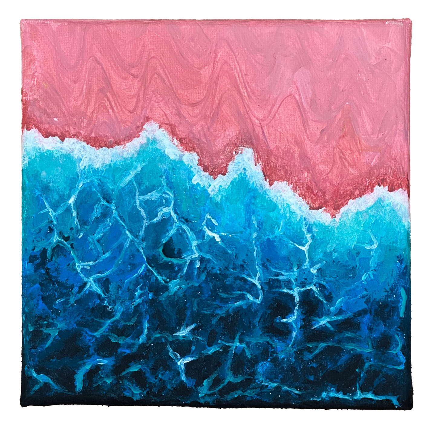 Original "Blaues Meer - Rosa Strand"
