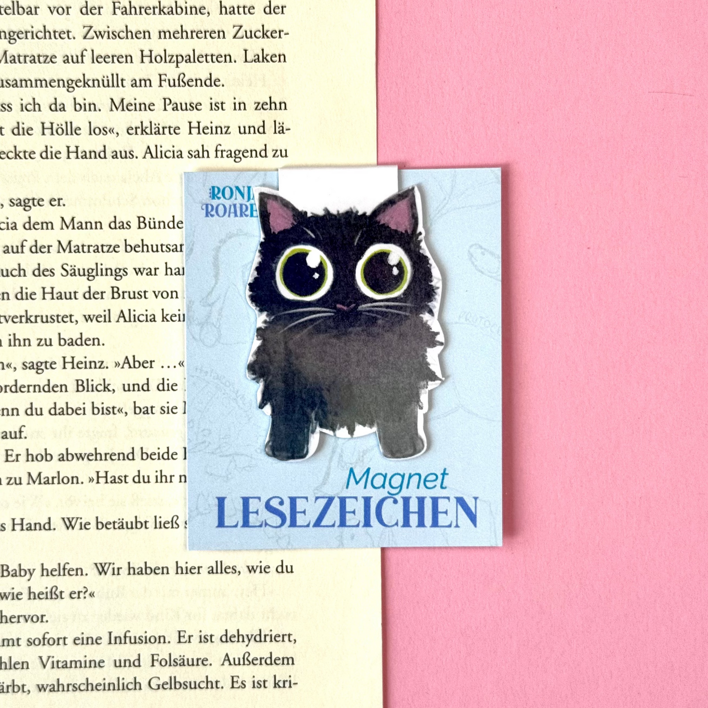 Magnetlesezeichen „Black Cat“