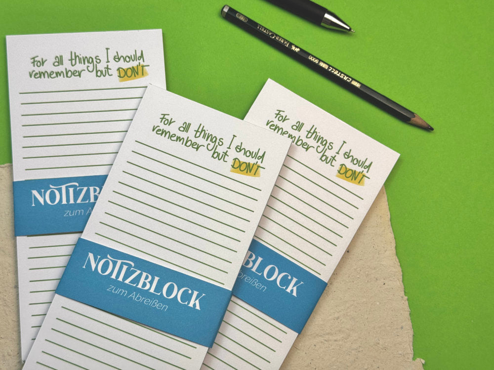 Notizblock „For all the things I should remember but DON'T“