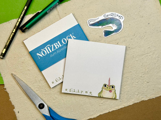 Notizblock „Silly me" Einhornfrosch