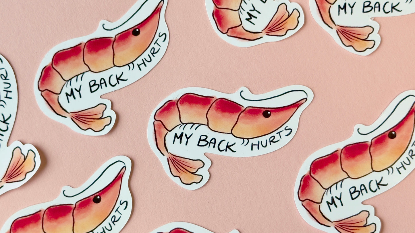 Sticker "Shrimp - My back hurts"