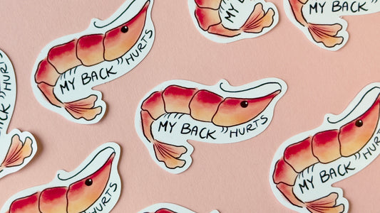 Sticker "Shrimp - My back hurts"