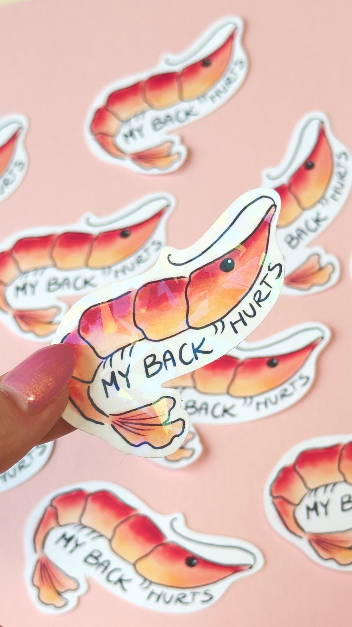 Sticker "Shrimp - My back hurts"